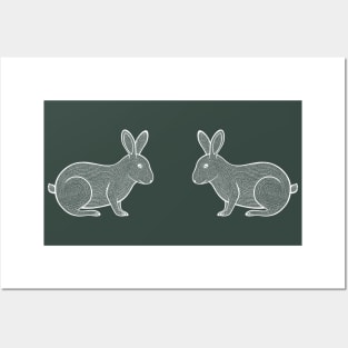 Rabbits in Love - cute and fun animal design - farm animals Posters and Art